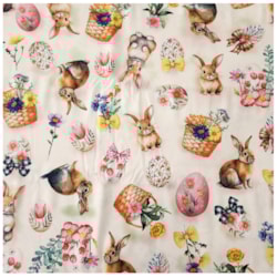Tecido Tricoline de Páscoa 50cm x 150cm Coelhos Cor 2734 Círculo