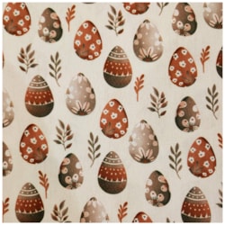 Tecido Tricoline de Páscoa 50cm x 150cm Ovos Decorados Fundo Claro Peripan