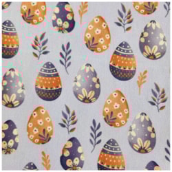 Tecido Tricoline de Páscoa 50cm x 150cm Ovos Decorados Fundo Lilás Peripan Tecido Tricoline de Páscoa 50cm x 150cm Ovos Decorados Fundo Lilás Peripan