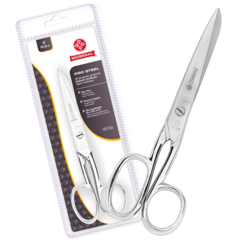 Tesoura Multiuso Pro Steel 6" CR3445-6 Mundial
