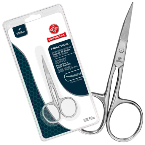 Tesoura Para Bordado Curva Practical 4" 1323-4 Mundial