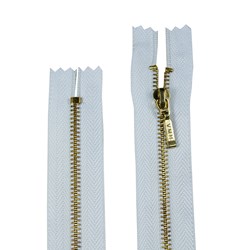 Zíper de Metal - Fixo - Dourado - 10cm - Pingente Palito - Pacote com 10 Unidades - BZ