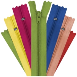 Zíper de Nylon Fixo Fino 15cm Com 10 Unidades ZR