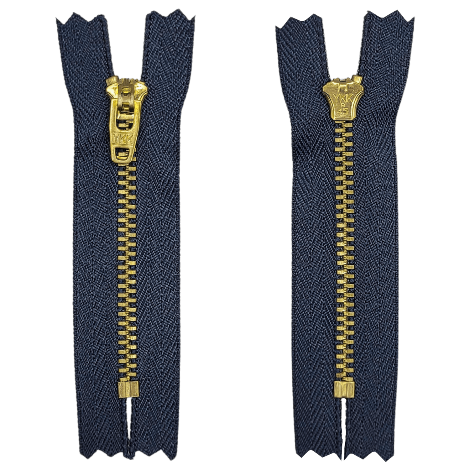 Ziper Fixo Metal Dourado YKK Com 08 Centímetros - Oeste Aviamentos