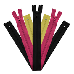 Zíper Nylon Fixo Fino 25cm N°3 com 10 Unidades ZR